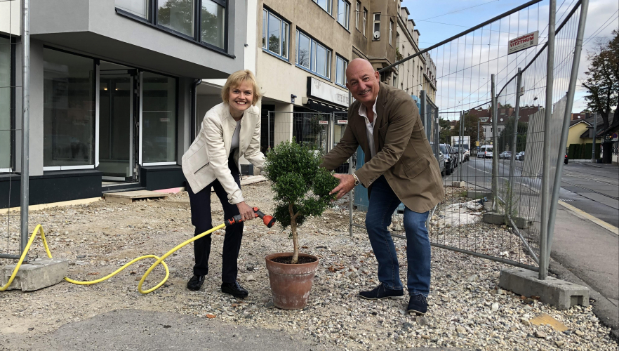Neuer Grünraum in der Lainzer Straße