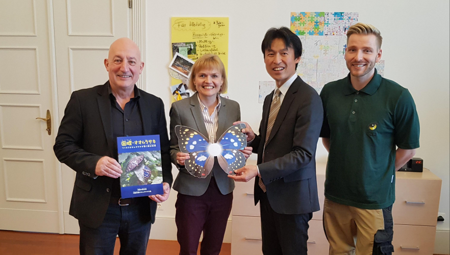 66 Raupen als Gastgeschenk der Hietzinger Partnerstadt Tamba