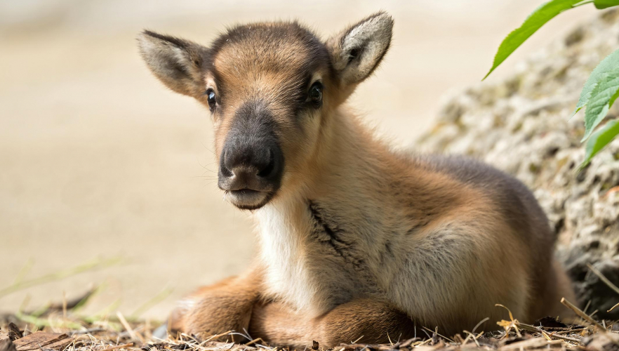 Rentier-Babys zur Wiedereröffnung des Tiergarten Schönbrunn