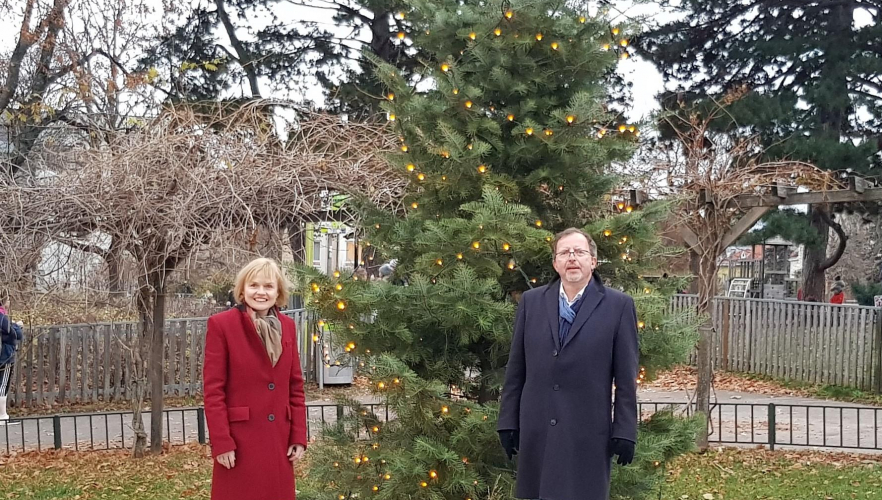 Lebender Christbaum schmückt ab heuer den Streckerpark