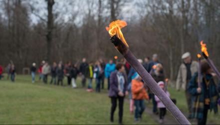 Fackelzug durch den Hörndlwald
